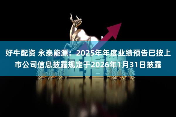 好牛配资 永泰能源：2025年年度业绩预告已按上市公司信息披露规定于2026年1月31日披露