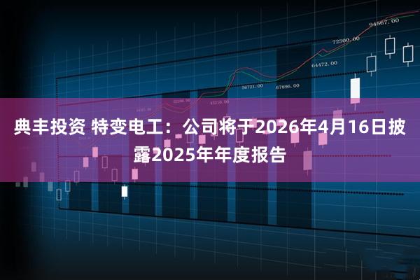 典丰投资 特变电工：公司将于2026年4月16日披露2025年年度报告